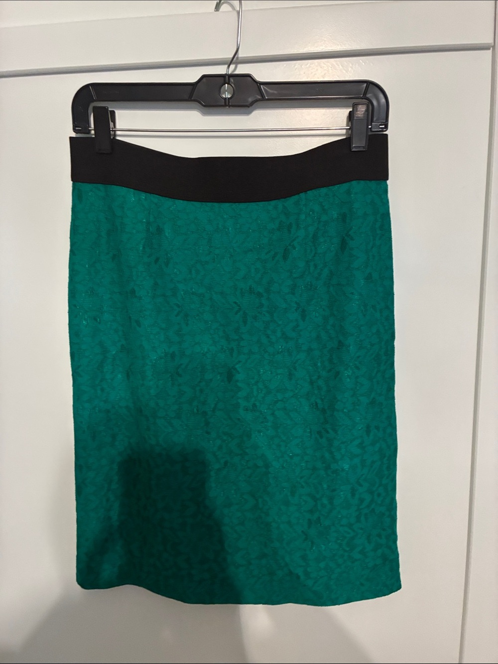 Alfani Black-Waist Emerald Lace Pencil Skirt
